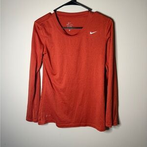 Nike Women's Legend long-sleeve small T-shirt burnt orange Dri-FIT athletic run